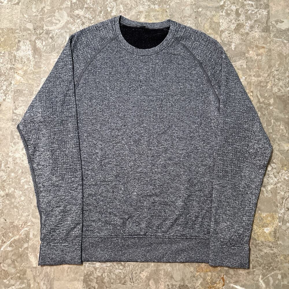 Lululemon Sweatshirt Mens Medium Grey Engineered Warmth Wool Blend MC3DES - Picture 2 of 8